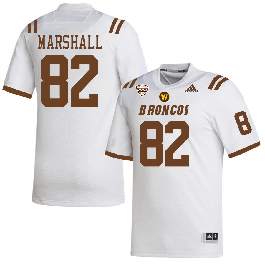 #82 Terence Marshall Western Michigan Broncos College Football Jerseys Stitched-White